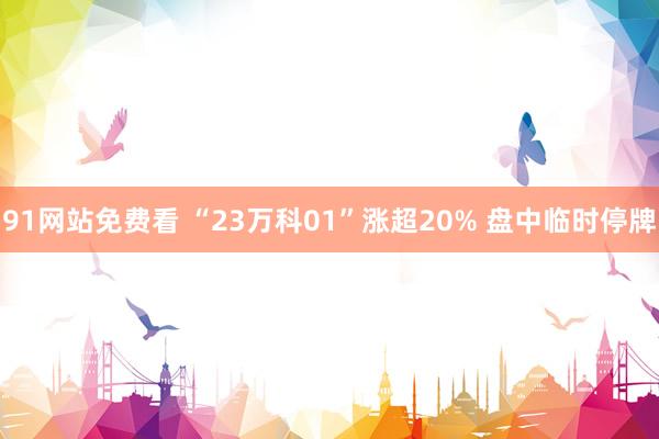 91网站免费看 “23万科01”涨超20% 盘中临时停牌
