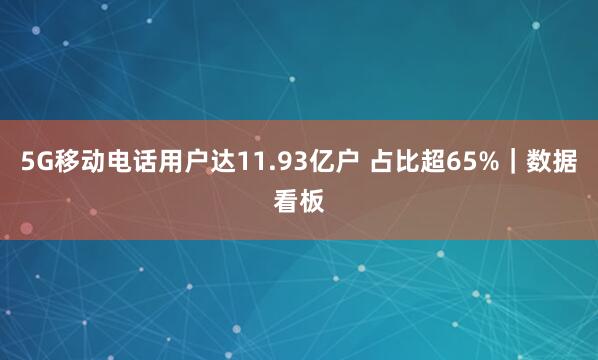 5G移动电话用户达11.93亿户 占比超65%｜数据看板